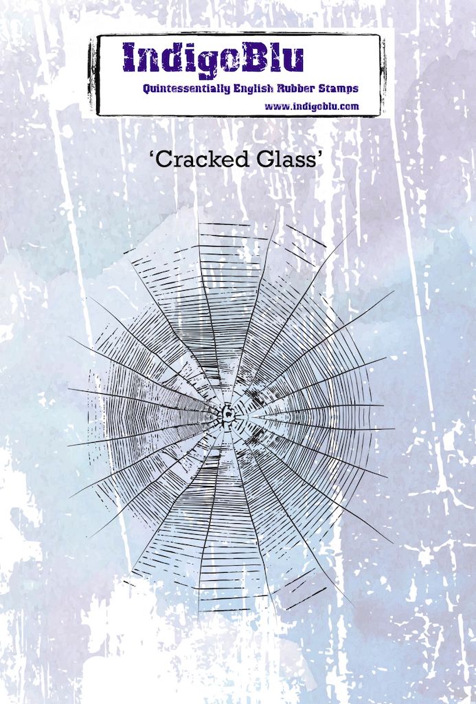 Cracked Glass A6 Red Rubber Stamp